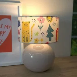 Bosco Stone Ceramic Table Lamp with Cartoon Shade
