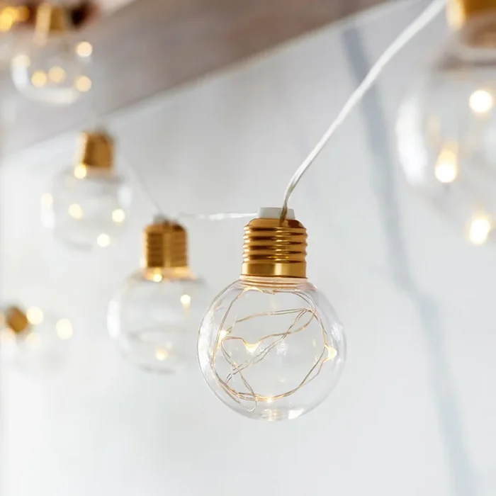 Brass Micro Battery Festoon Lights