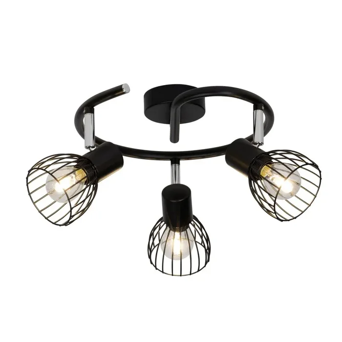 Brilliant Blacky spiral spotlight black, 3-light sources
