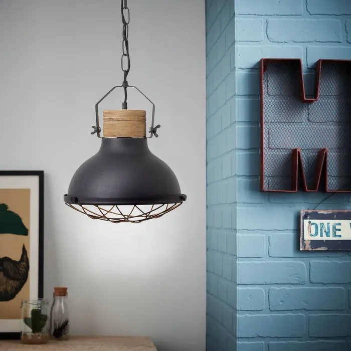 Brilliant EMMA Pendant Light Light wood, black, 1-light source
