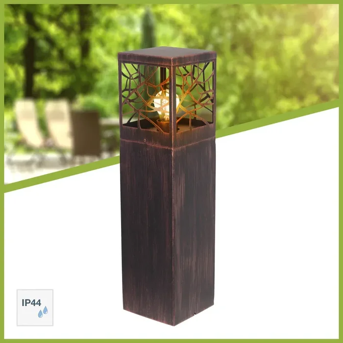 Brilliant WHITNEY pedestal light rust-coloured, 1-light source