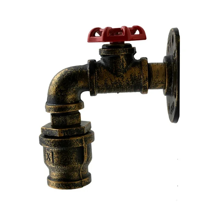 Brushed Copper Retro Vintage One Head Light Water Pipe Wall Lamp~3547