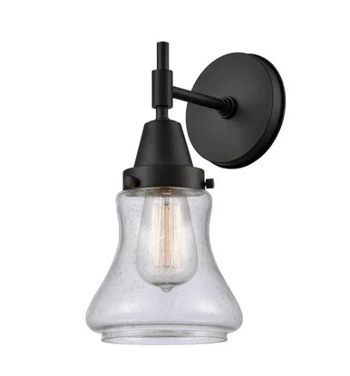 Caden One Light Wall Sconce (447-1W-BK-G194)