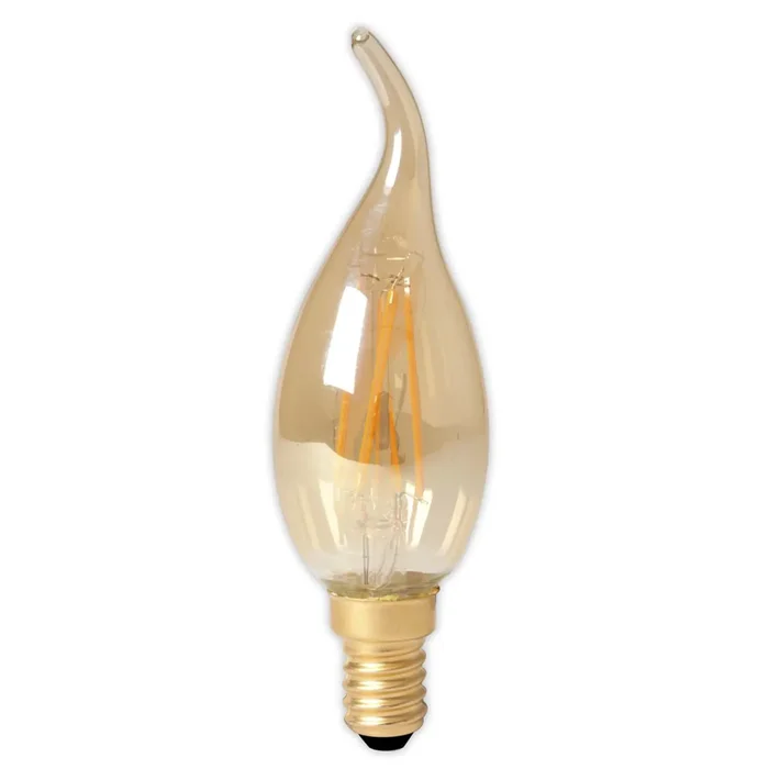 Calex Filament Bent-Tipped Candle 240V 3.5W E14 Gold 2100K Dimmable