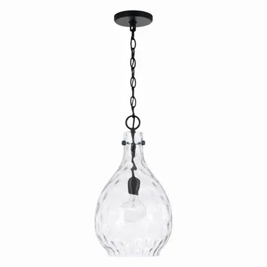 Capital Lighting Brentwood One Light Pendant in Matte Black – 349012MB
