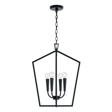 Capital Lighting Holden Four Light Foyer in Matte Black – 545941MB