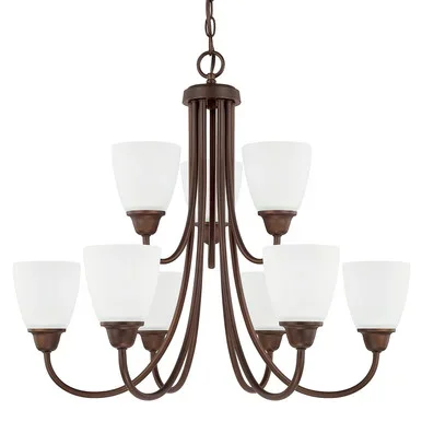 Capital Lighting Trenton Nine Light Chandelier in Bronze – 415191BZ-337