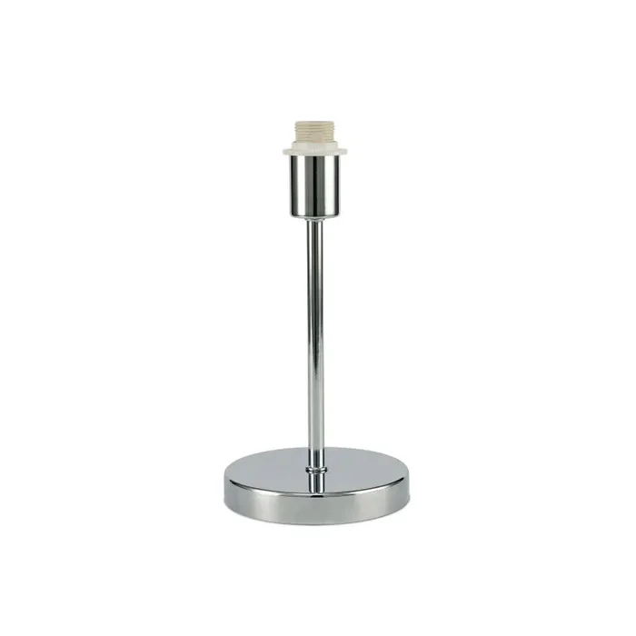 Cedar Round Base Small Table Lamp Without Shade, Inline Switch, 1 Light E14 Polished Chrome