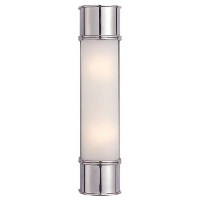 Chapman & Myers Oxford 18″ Bath Sconce in Chrome with Frosted Glass Wall Light W4.25″ x H18.5″CHD 1552CH-FG