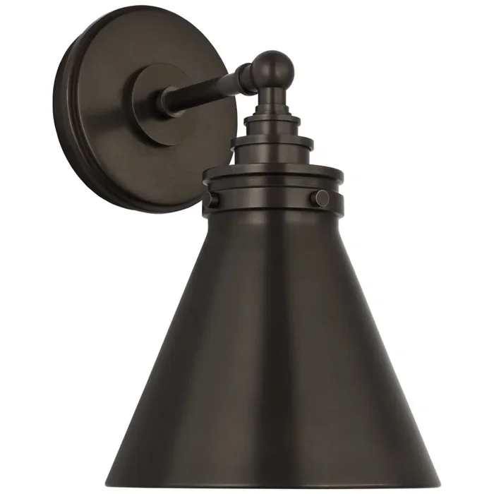 Chapman & Myers Parkington Small Single Wall Light in Bronze W7.25″ x H11.5″CHD 2527BZ