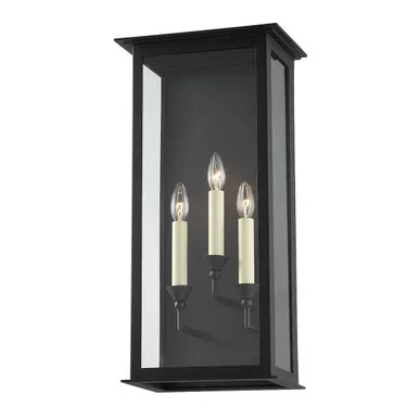 Chauncey Three Light Outdoor Wall Sconce (B6993-TBK)