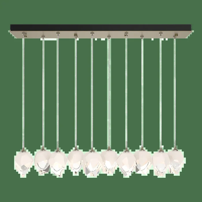 Chrysalis 10-Light Small Crystal Pendant – Soft Gold – White Polished Crystal