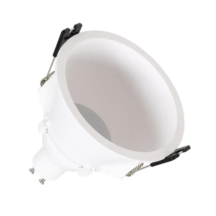 Conical Downlight Bezel Cutout 85mm with 6W Warm White LED Bulb – GU10 – White