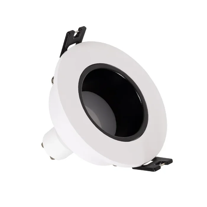Conical Low UGR Downlight Cutout 75mm with 6W Daylight LED Bulb – GU10 – Black & White