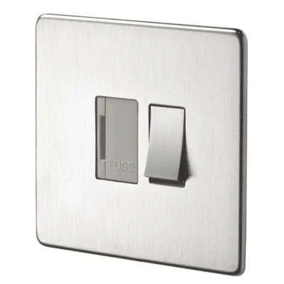 Crabtree Platinum Satin Chrome 13A Switched Fuse Spur White Inserts 7832/SC/WH