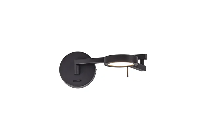 Crawford Switched Adjustable Swing Arm Wall Lamp / Reader, EM1087-HSA