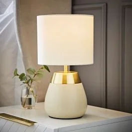 Cream Touch Table Lamp with Cream Shade