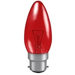 Crompton 40w BC Red Fireglow Candle Lamp