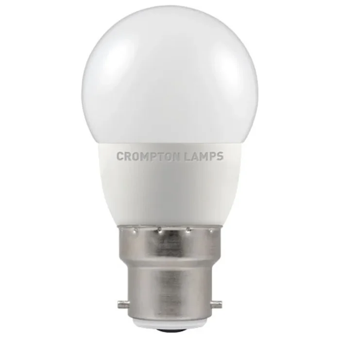 Crompton LED 45mm Round Thermal Plastic 5W B22d 4000K Opal Dimmable