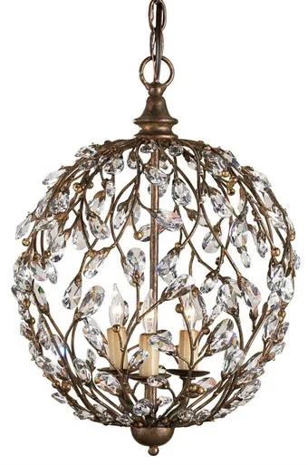 Crystal Bud Collection Three Light Chandelier (9652)