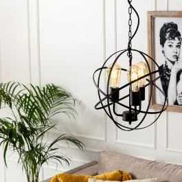 Dalton Industrial 3 Way Black Ceiling Light