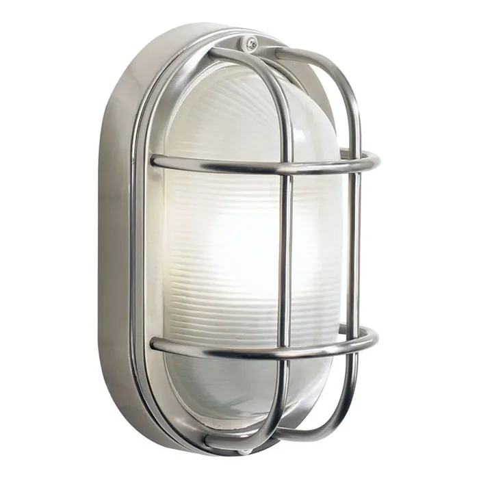 Dar Salcombe Stainless Steel Outdoor Wall Light – Oval