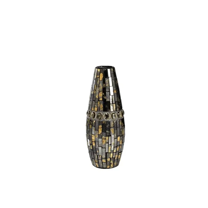(DH) Almira Mosaic Vase Small Brown/French Gold