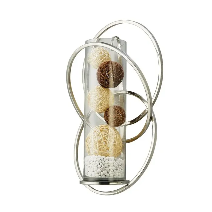 * (DH) Oreo Wall Lamp Mounted Candle Holder Polished Chrome/Clear Glass