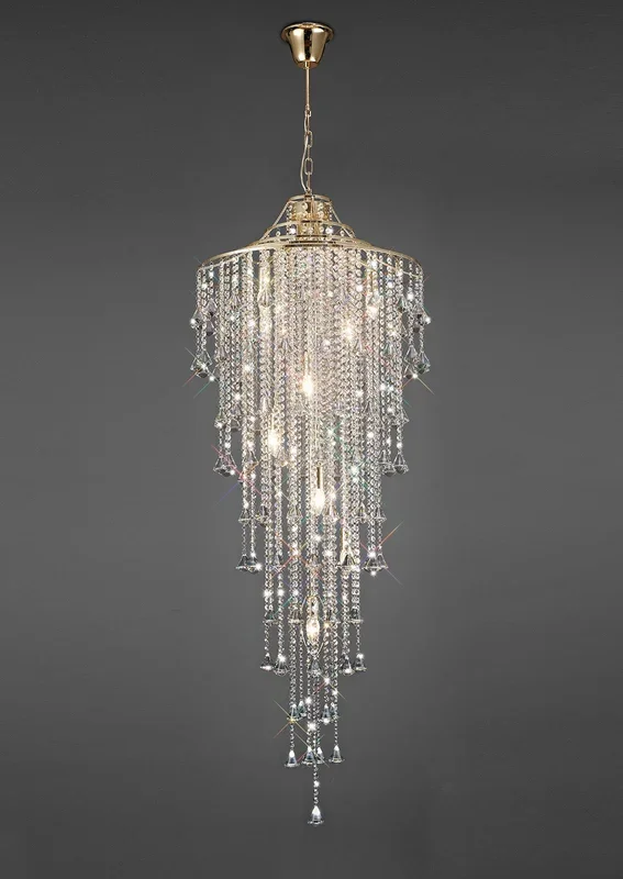 Diyas IL32775 Inina 7 Light Pendant French Gold