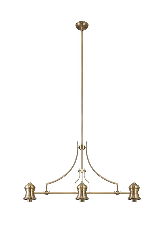 Docker Frame Only Linear Pendant, 3 x E27, Antique Brass LO181233
