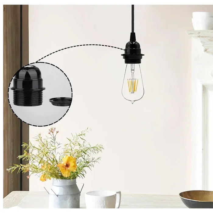 E27 Plastic Screw Lamp Holder Pendant Light Socket~5723