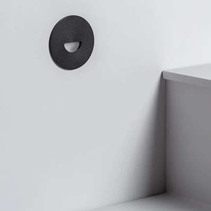 Edit 2W Guell Round Aluminium Daylight LED Wall Spotlight IP65 – Black