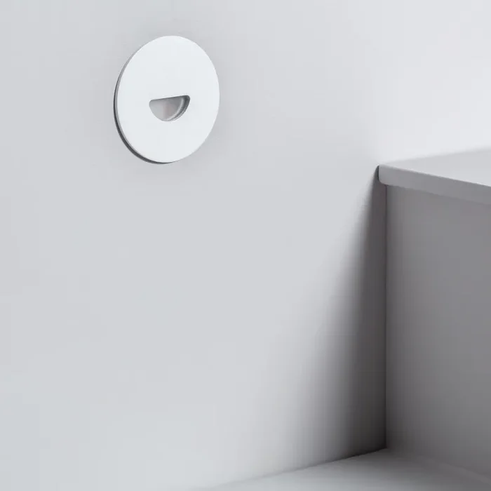 Edit 2W Guell Round Aluminium Warm White LED Wall Spotlight IP65 – White