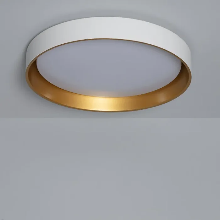 Edit 30W Big Broadway Flush Ceiling Light – White and Gold