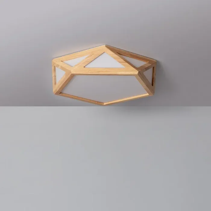 Edit Altigen 20W CCT Selectable LED Flush Geometric Ceiling Light – Wood