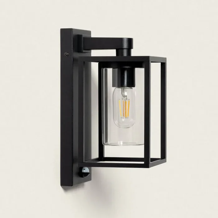 Edit Amelia Outdoor Lantern Wall Light with PIR Sensor – Black