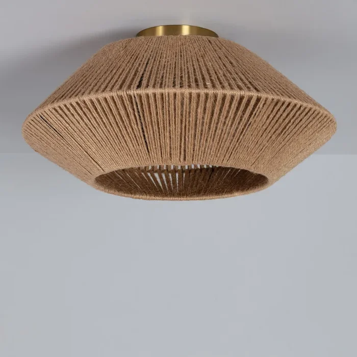 Edit Big Rattan Flush Ceiling Light – Natural