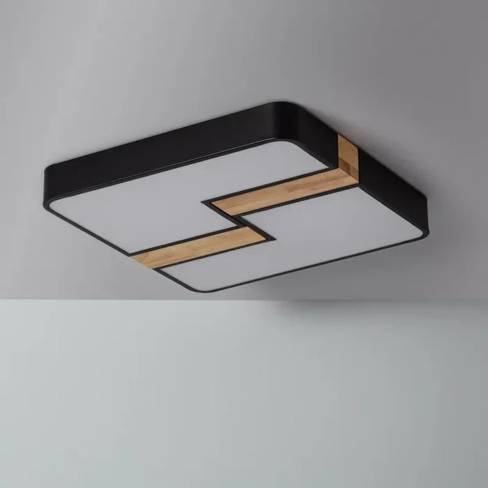 Edit Brusk 35W CCT Selectable LED Flush Ceiling Light – Black & Wood