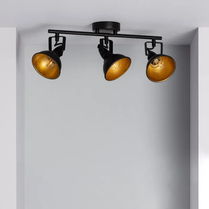 Edit Emer 3 Light Ceiling Spotlight Bar – Black