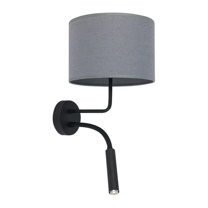 Edit Lodge Wall Light with Reading Light – Black & Grey