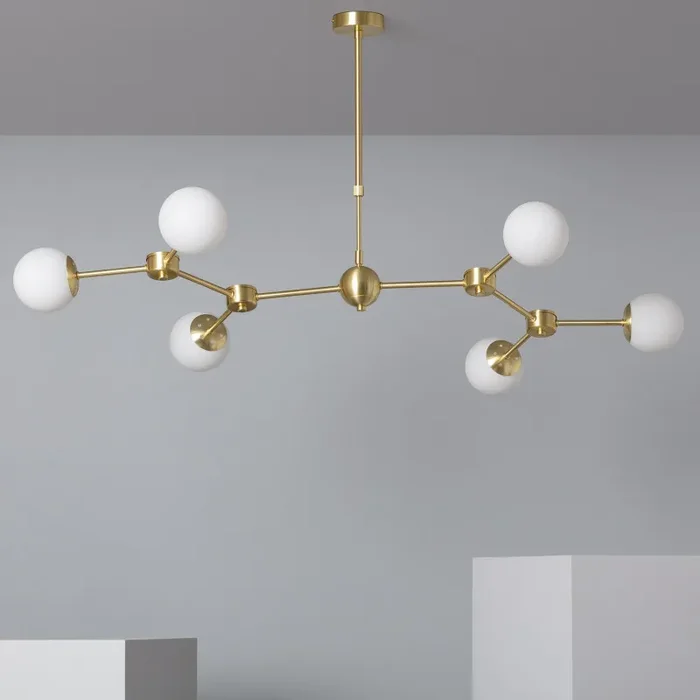 Edit Moonlight 6 Arm Semi-Flush Ceiling Light – Gold