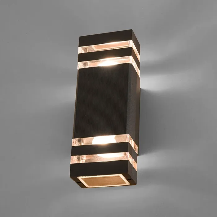 Edit Rio Outdoor Up & Down Wall Light – Black