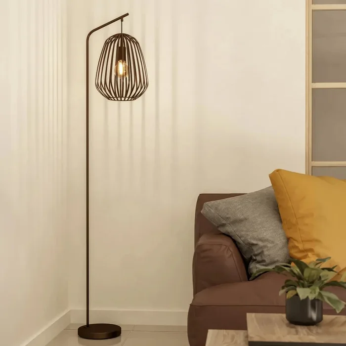 EGLO Espinal Black Steel Caged Style Contemporary Floor Lamp ESPINAL part number – 901101