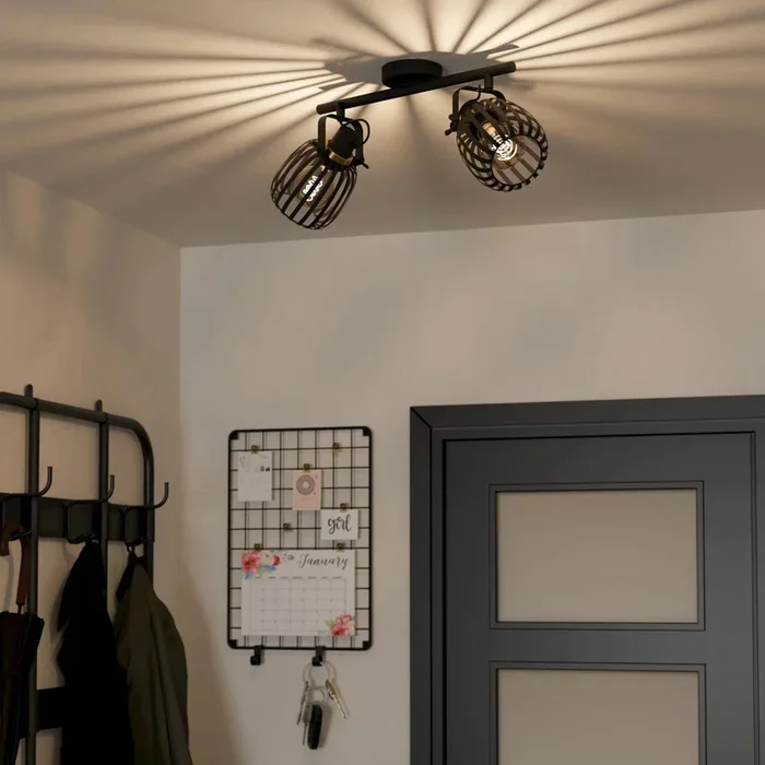 EGLO Girona Black Steel Modern 2 Light Spotlight GIRONA part number – 900662