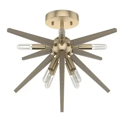 Eight Light Flush Mount