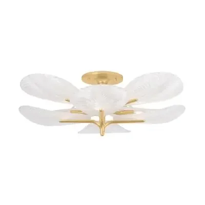 Eight Light Semi Flush Mount