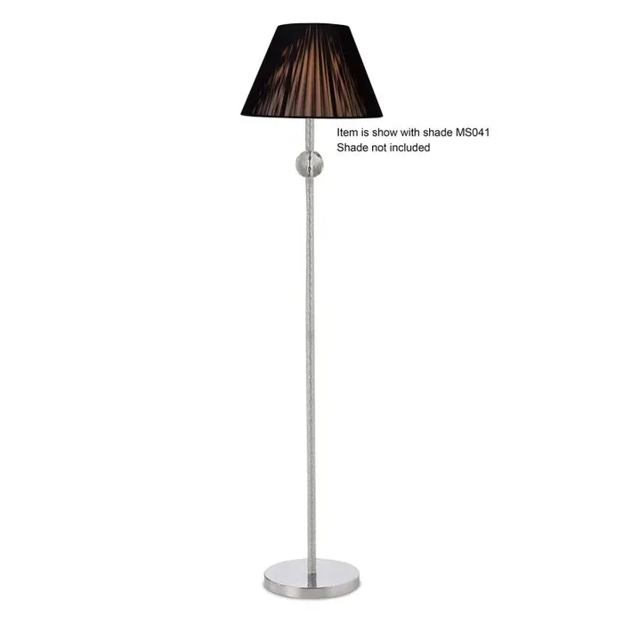 Elena Floor Lamp WITHOUT SHADE 1 Light E27 Polished Chrome/Crystal