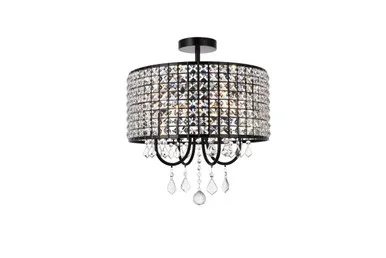 Elise Four Light Flush Mount (LD712F17BK)