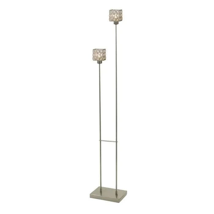 Elsa Floor Lamp 2 Light G9 Satin Nickel/Crystal