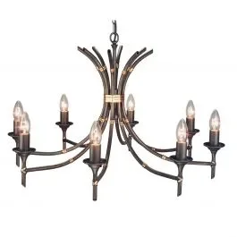 Elstead BB8 BRZ PATINA Bamboo 8lt Chandelier